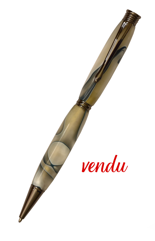 Stylo bille résine nuage bleu